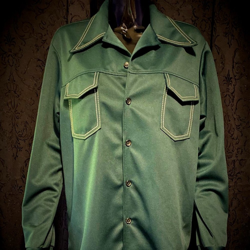 Vintage 70's Farah Snap Front Leisure Shirt Jacket